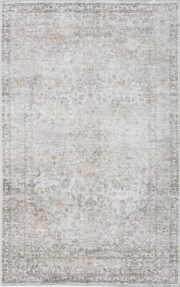 Cream Holi-2301 Washable Traditional Machine Printed Area Rug