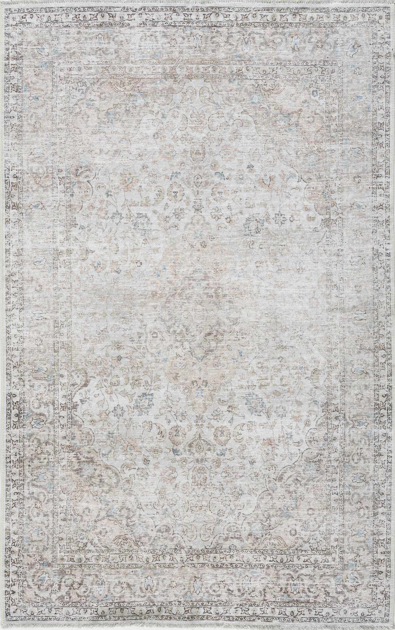 HOL-2301_design_rct_0_studio.jpg Cream Holi-2301 Washable Traditional Machine Printed Area Rug - Image 1