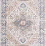Ezri Cream Washable Traditional Machine-Woven Area Rug