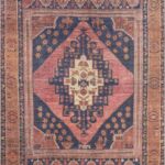 Malamote Vintage Flat Pile Washable Traditional Machine-Woven Area Rug