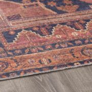 Malamote Vintage Flat Pile Washable Traditional Machine-Woven Area Rug - Image 3