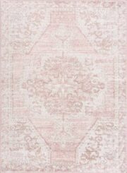 Snead Pink Floral Traditional Machine-Woven Area Rug