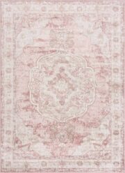 Kandos Blush & Light Pink Traditional Machine-Woven Area Rug